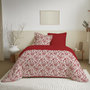 Voir la diapositive 2 : COTON PUR Parure de draps 4 pièces pour lit 140 x 190 cm Bérengère rouge