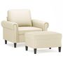 Voir la diapositive 2 : VIDAXL Fauteuil avec repose-pied Creme 60 cm Similicuir
