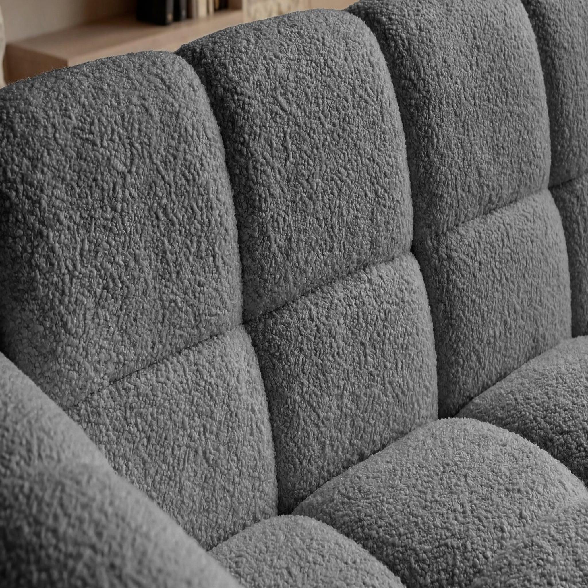 Voir la diapositive 4 : CASANOVA PARIS Alexia mini - canapé d'angle tissu bouclette 3 places