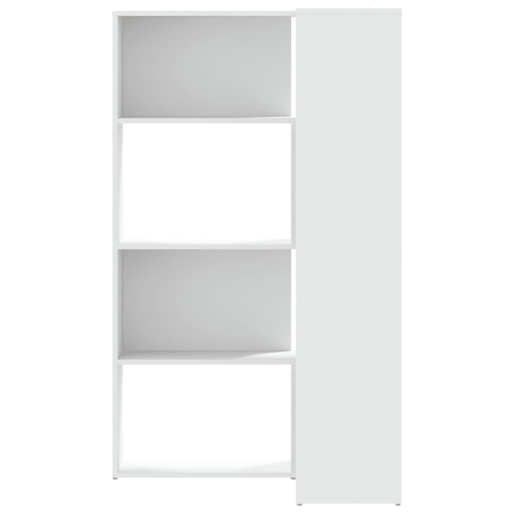 Voir la diapositive 4 : VIDAXL Bibliotheque d'angle a 4 niveaux blanc bois d'ingenierie