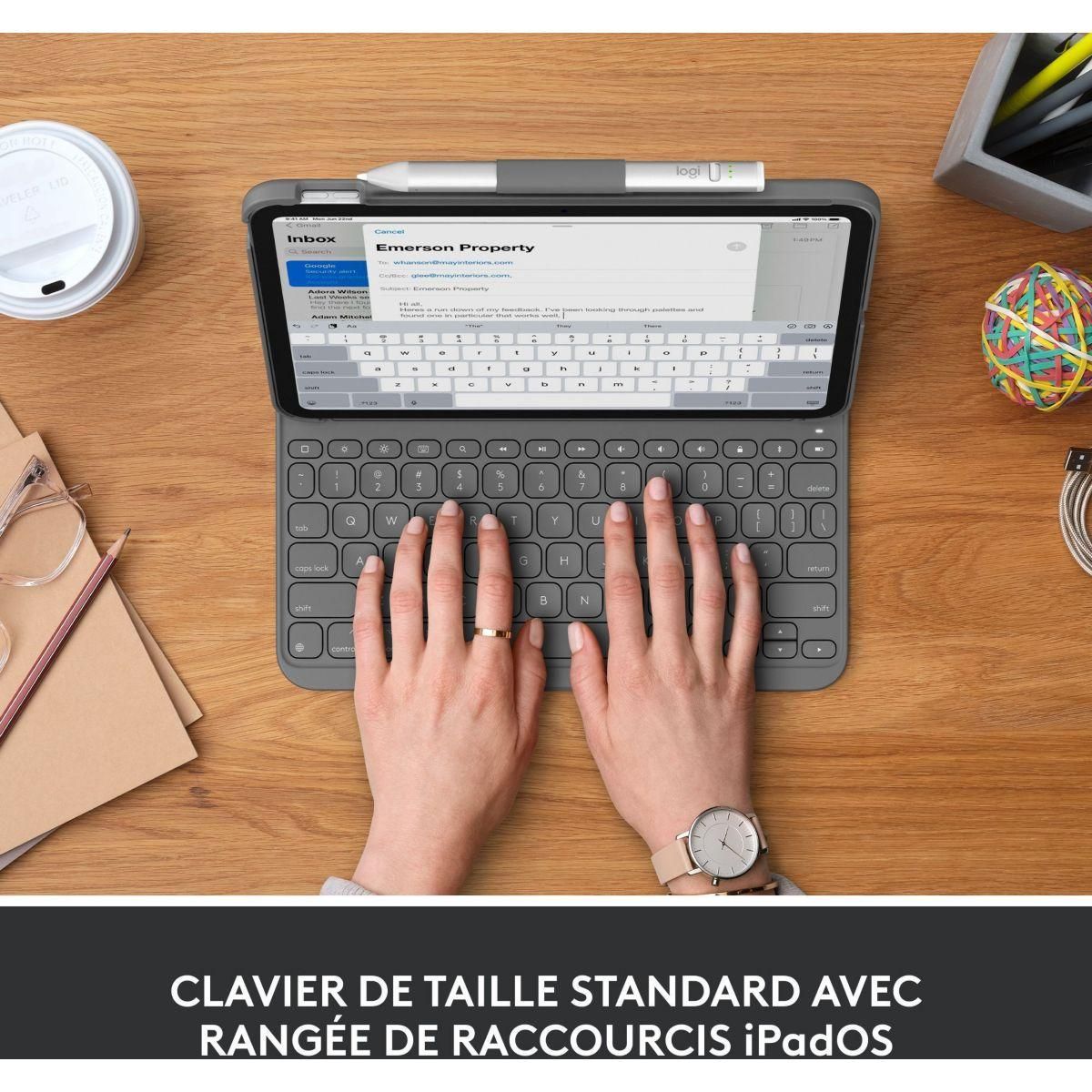 Logitech Etui Etui Slim Folio pour iPad 10eme gen 10.9, iPad A16 (2025)