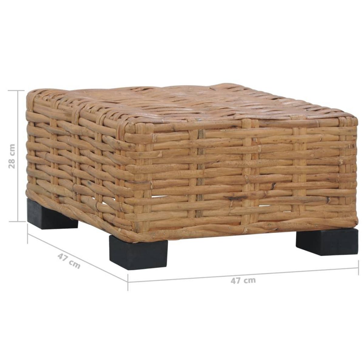 VIDAXL Table basse 47x47x28 cm rotin naturel