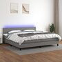 Voir la diapositive 1 : VIDAXL Sommier a lattes de lit et matelas et LED Gris fonce 200x200 cm
