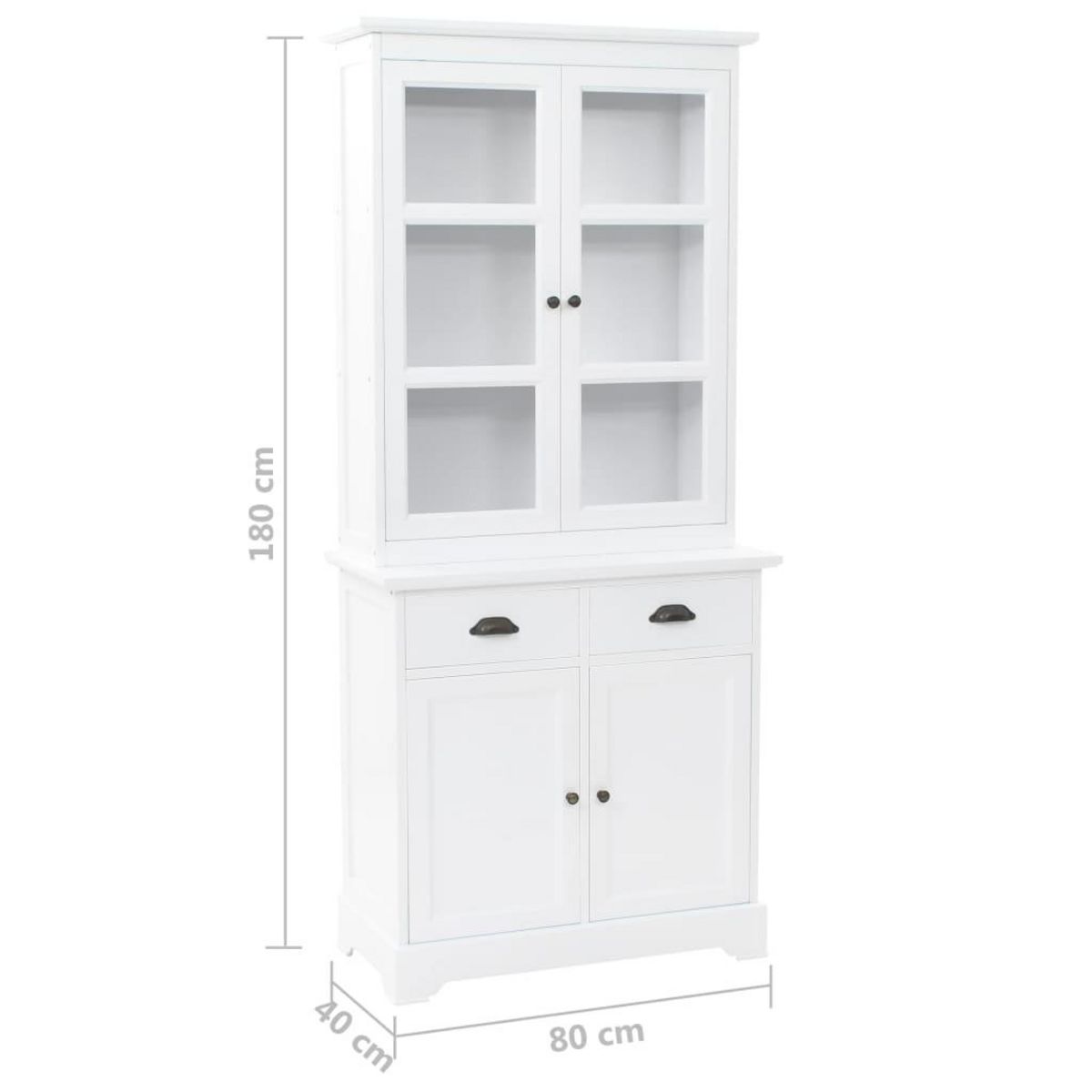 VIDAXL Vaisselier avec 4 portes MDF et Bois de pin 80x40x180 cm