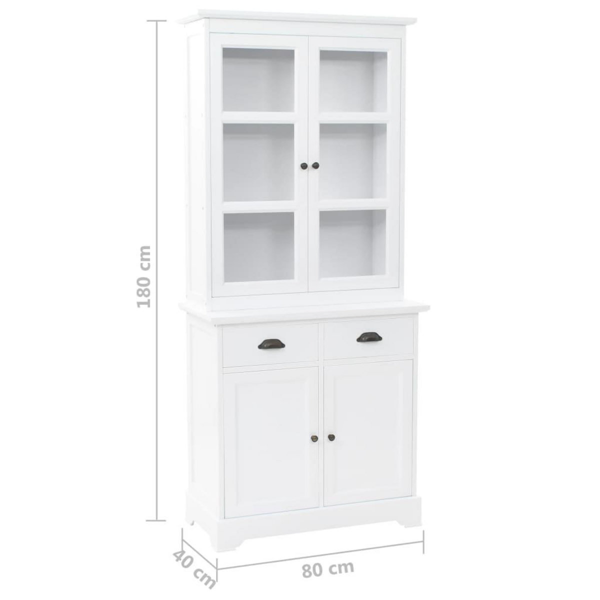 VIDAXL Vaisselier avec 4 portes MDF et Bois de pin 80x40x180 cm