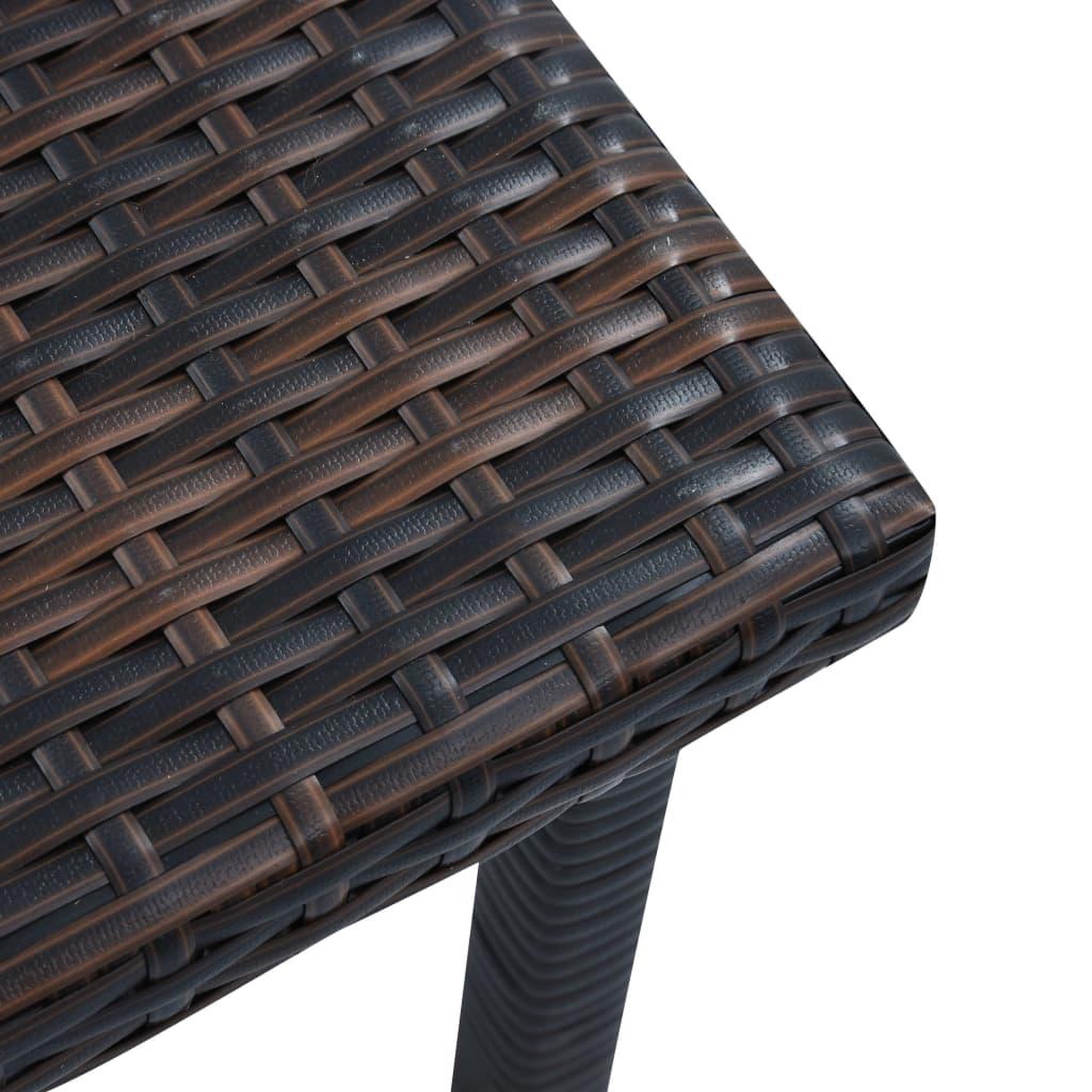 Voir la diapositive 3 : VIDAXL Table a the de jardin Marron 40x40x40 cm Resine tressee