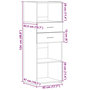 Voir la diapositive 6 : VIDAXL Buffet haut gris beton 45x42,5x124 cm bois d'ingenierie