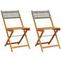 Voir la diapositive 2 : VIDAXL Chaises de bistrot lot de 2 gris bois massif d'acacia et rotin