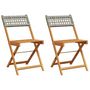 Voir la diapositive 2 : VIDAXL Chaises de bistrot lot de 2 gris bois massif d'acacia et rotin