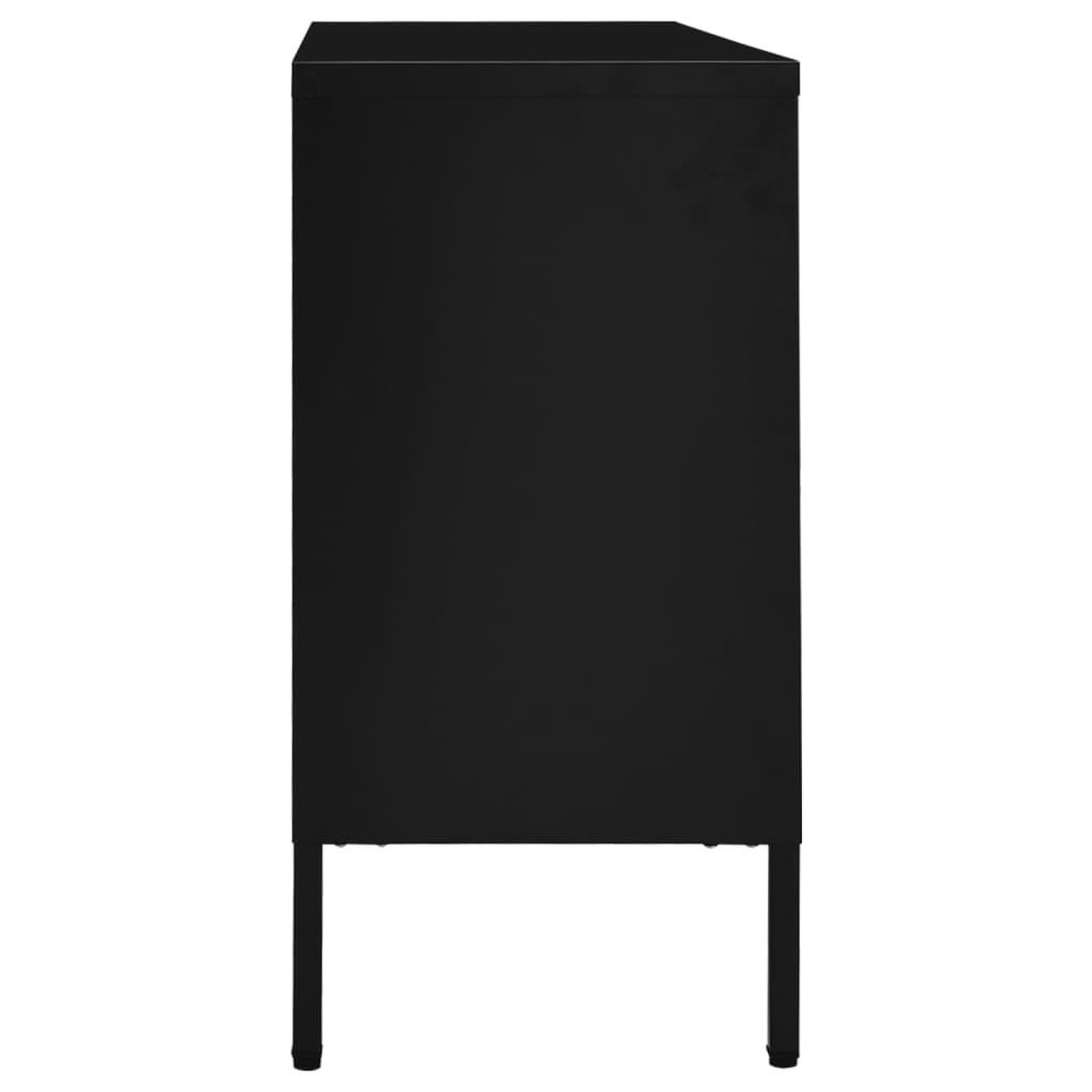 Voir la diapositive 4 : VIDAXL Buffet Noir 105x35x70 cm Acier et verre trempe