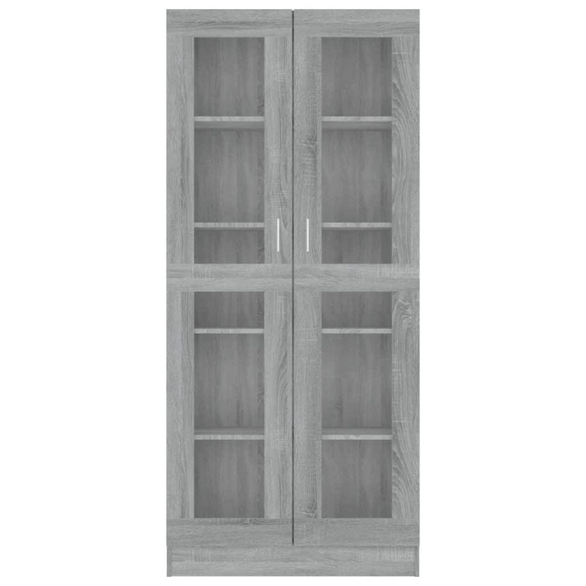 VIDAXL Armoire a vitrine Sonoma gris 82,5x30,5x185,5cm Bois ingenierie