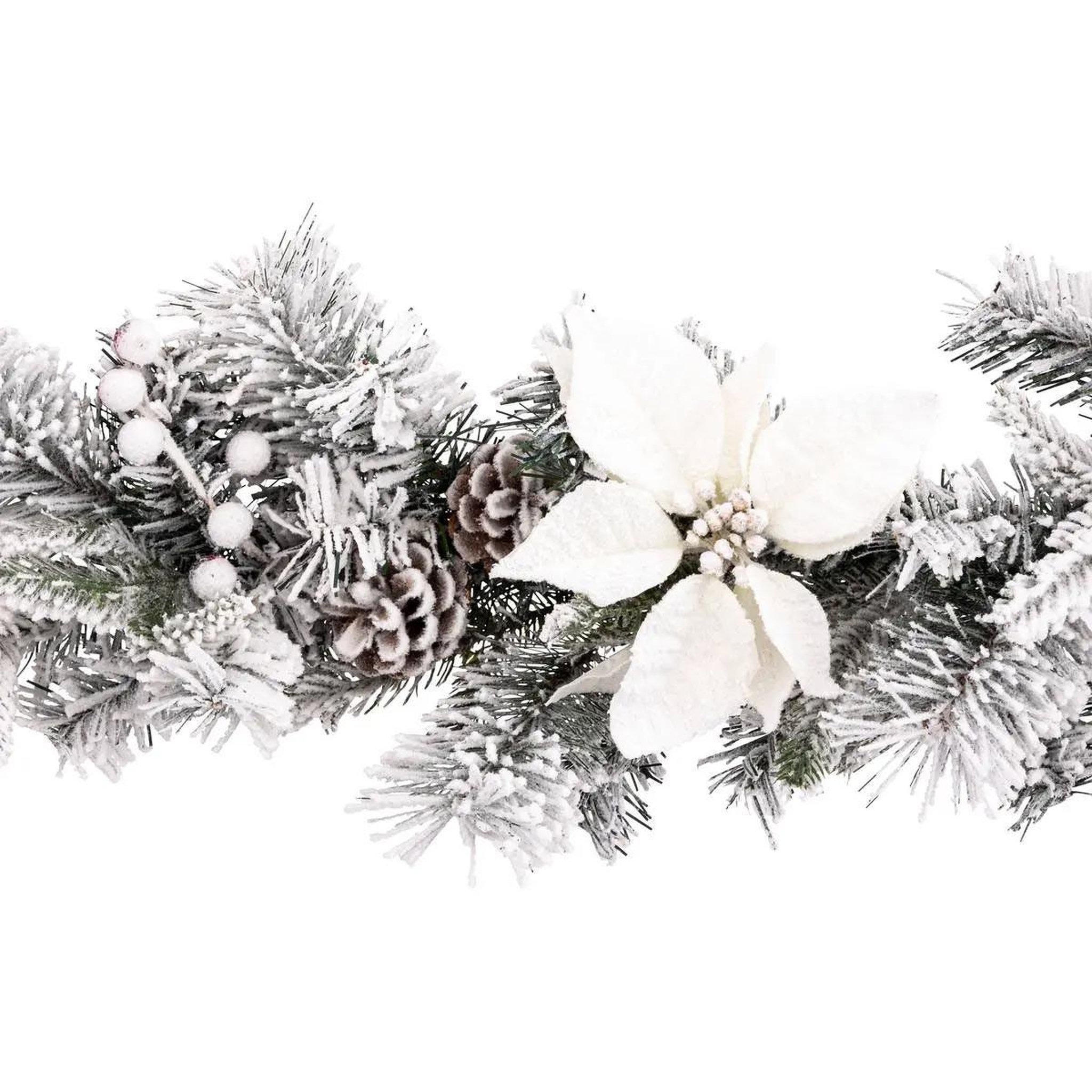 Voir la diapositive 2 : ATMOSPHERA Guirlande de noël  floqué  200cm blanc & vert