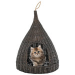VIDAXL Panier pour chats avec coussin Gris 40x60 cm Saule naturel