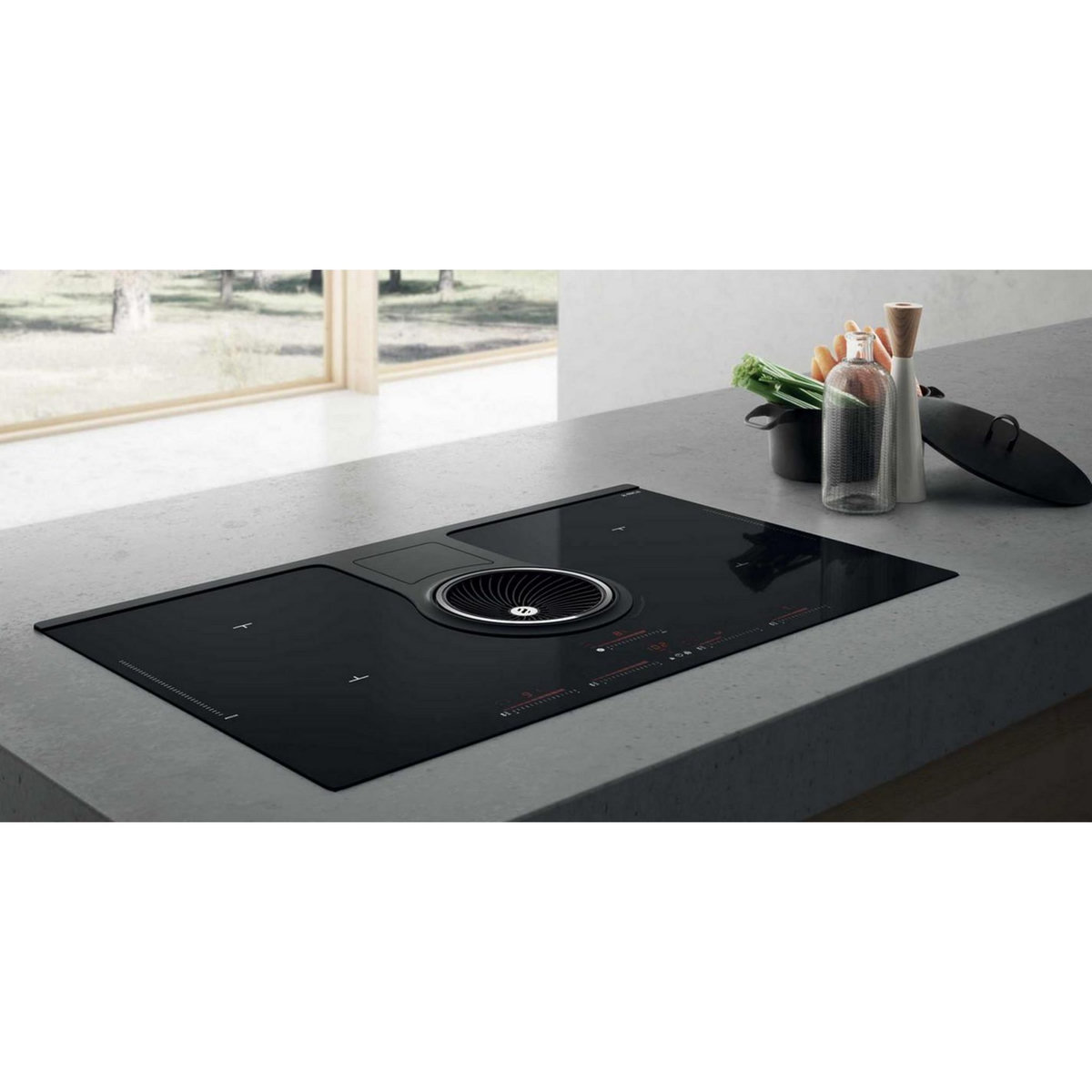ELICA Table de cuisson aspirante induction 83cm 4 feux 7400w noir - prf0120976