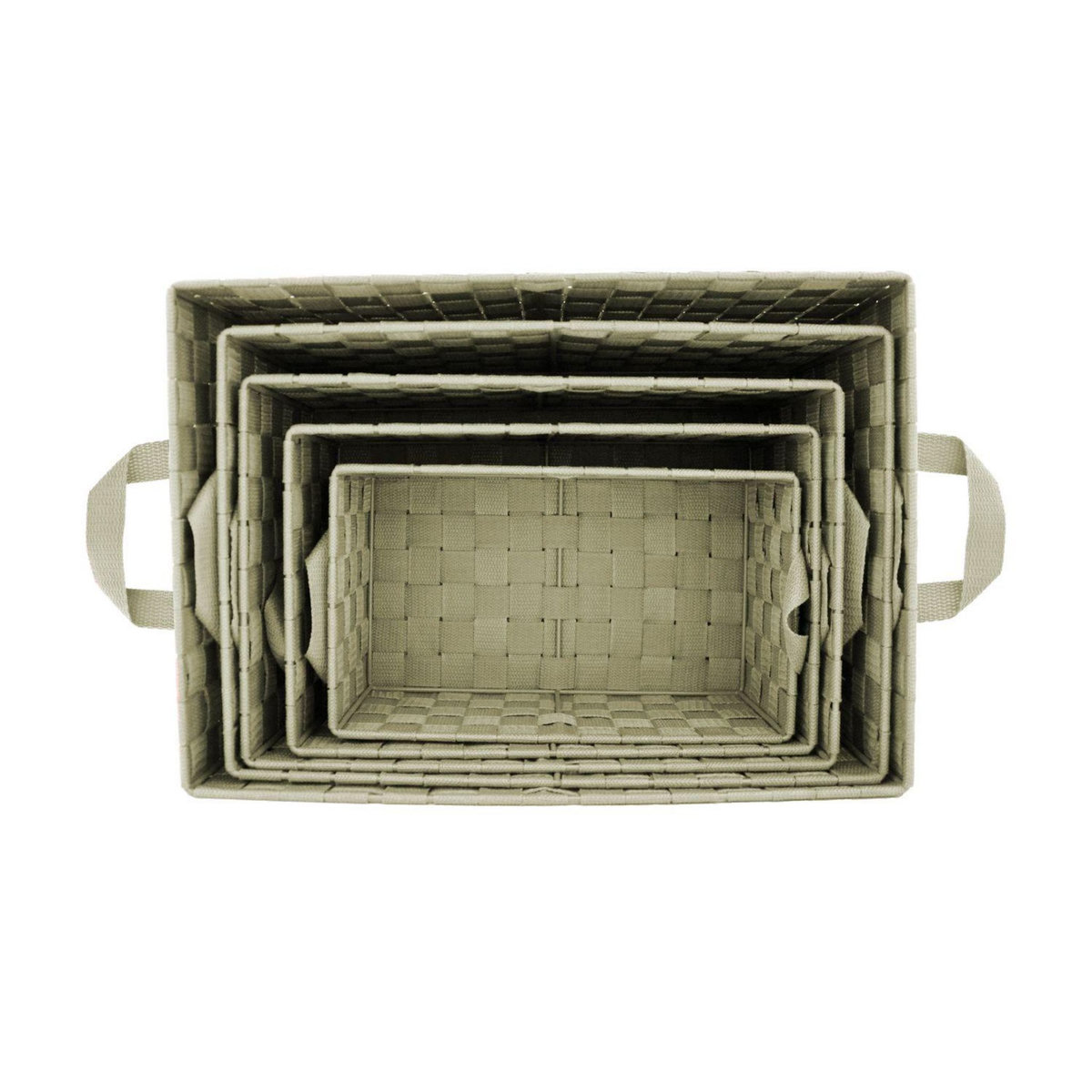 TOILINUX Lot de 5 Paniers avec 2 sangles en Polypropylène et Métal