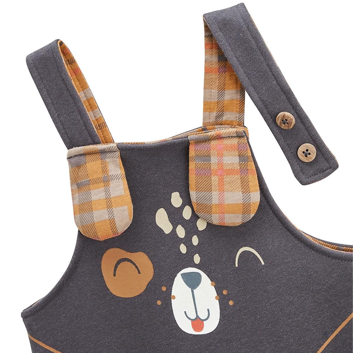 Petit Béguin Ensemble salopette bébé en molleton et t-shirt Toutouyoutou