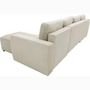 Voir la diapositive 6 : MARKET24 Canapé d'angle convertible panoramique PHARELL 7 places - Velours côtelé beige - Coffre de rangement - L297 x P155 x H85