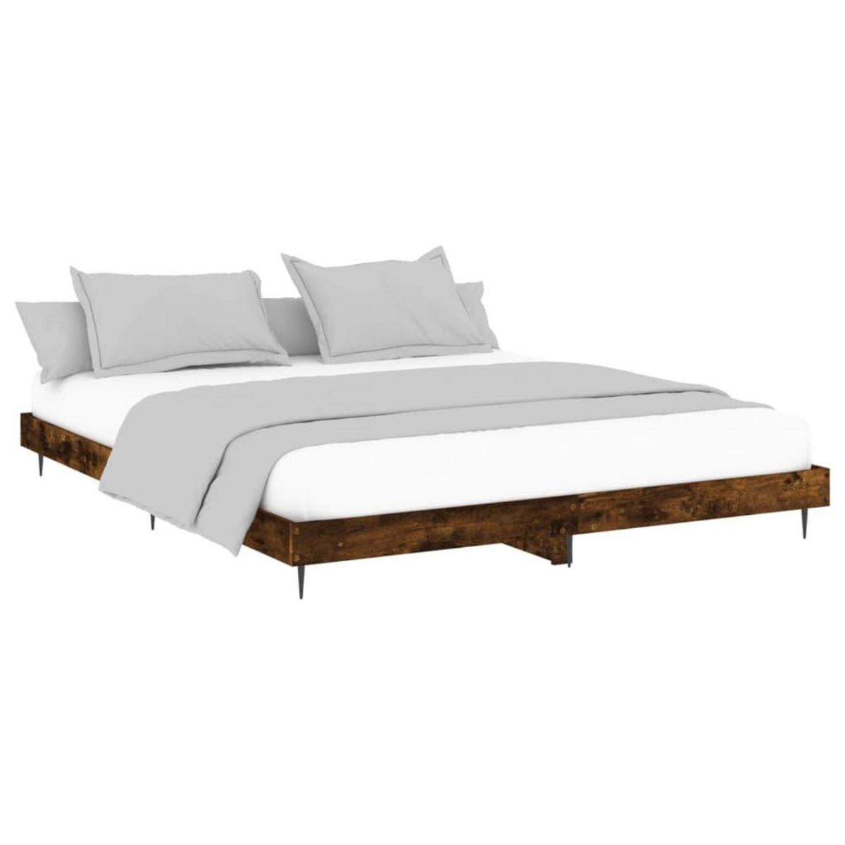VIDAXL Cadre de lit sans matelas chene fume 120x200 cm bois ingenierie