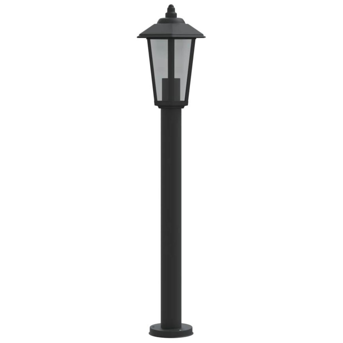 VIDAXL Lampadaires d'exterieur 3 pcs noir 80 cm acier inoxydable