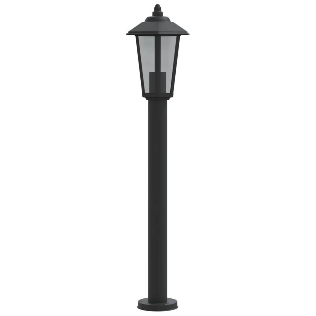 VIDAXL Lampadaires d'exterieur 3 pcs noir 80 cm acier inoxydable