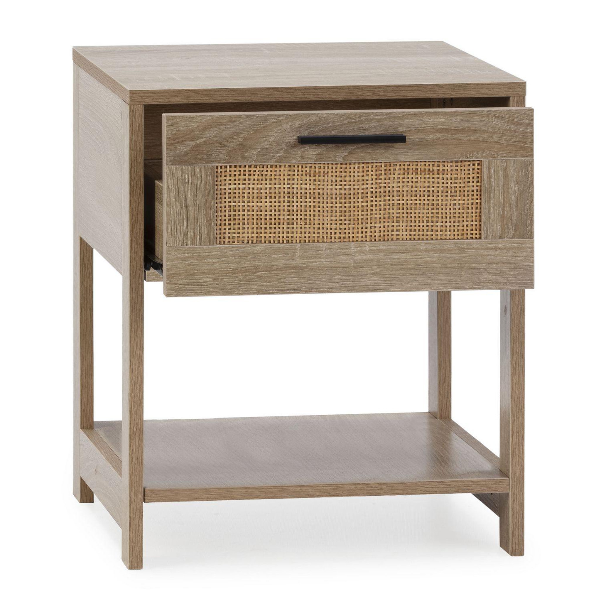 Voir la diapositive 2 : VS VENTA-STOCK Table de chevet Dalia 1 tiroir couleur chêne, 40 x 40 x 48 cm