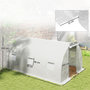 Voir la diapositive 3 : OUTSUNNY Serre tunnel 13,5 m² dim. 4,5 x 3 x 2 m - 6 fenêtres, porte zippée enroulable - acier galvanisé PE haute densité blanc