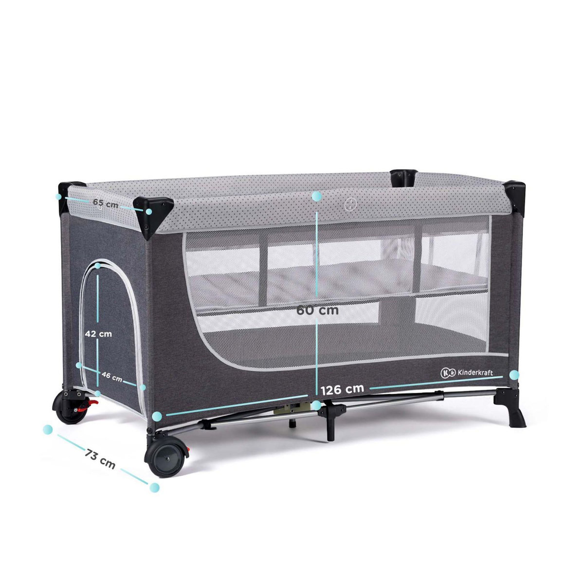 KINDERKRAFT Lit parapluie multifonction avec table à langer et accessoires