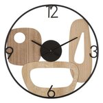 Paris Prix Horloge Murale Design  Mot  60cm Naturel & Noir