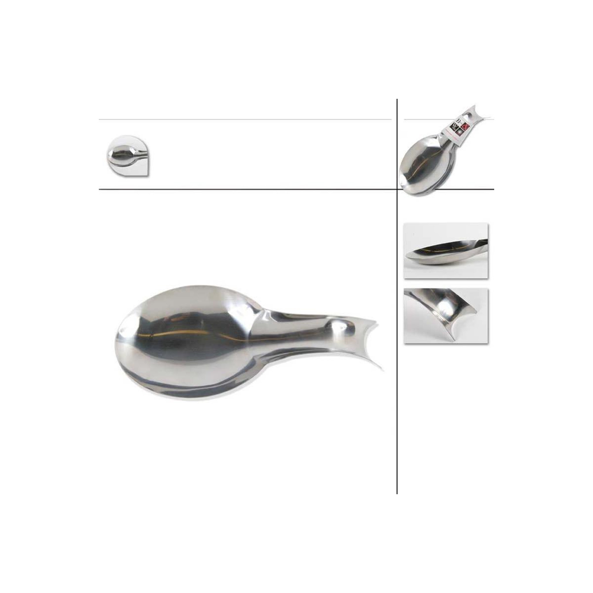 Voir la diapositive 3 : FIVE Repose cuillère en inox  cuisiner  26cm gris