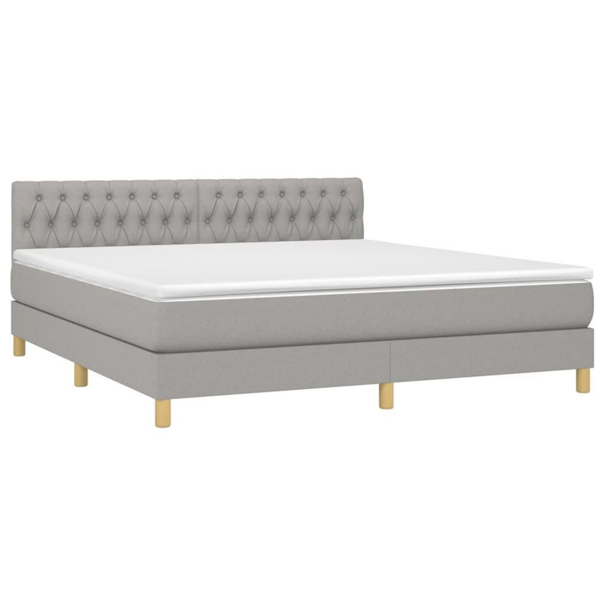 VIDAXL Sommier a lattes de lit avec matelas Gris clair 180x200cm Tissu