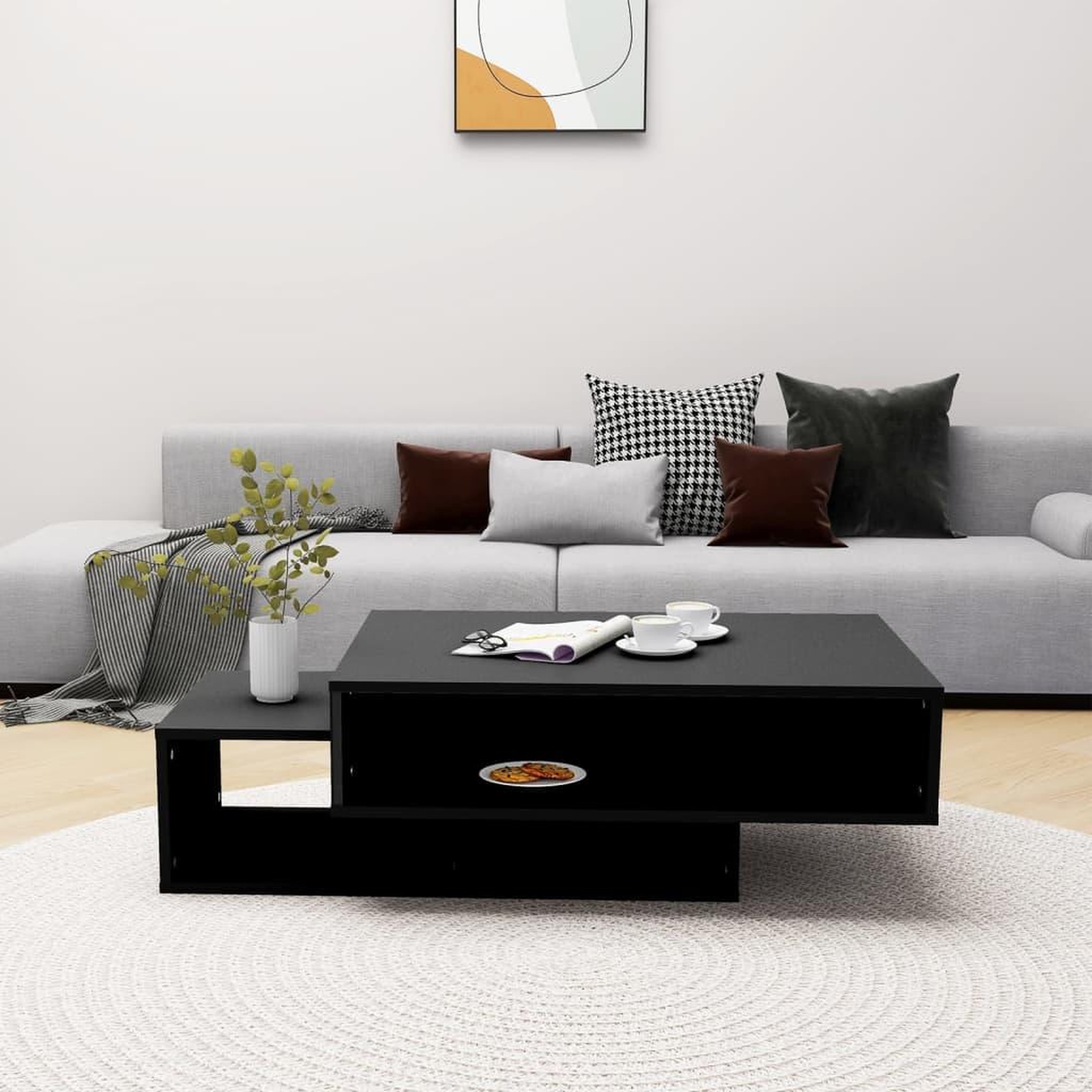 Voir la diapositive 3 : VIDAXL Table basse Noir 105x55x32 cm Bois d'ingenierie