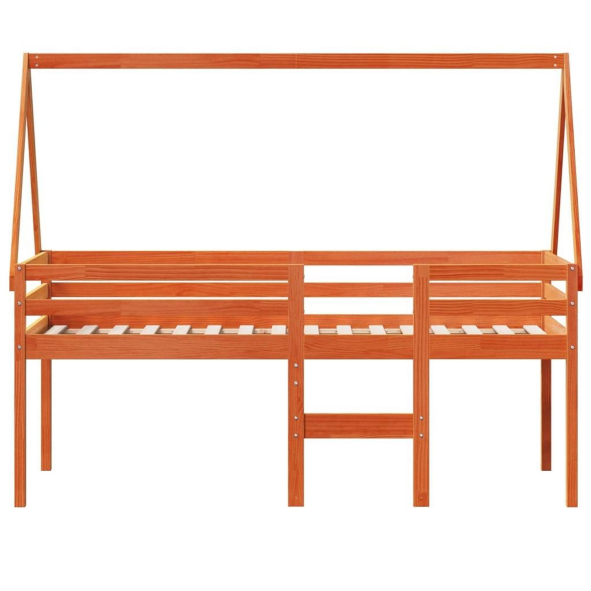 VIDAXL Lit haut sans matelas cire marron 90x190 cm bois de pin massif