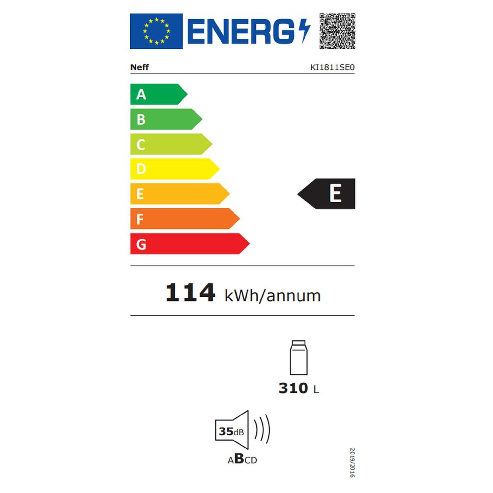 Voir la diapositive 2 : Neff Réfrigérateur 1 porte intégrable à glissières 310l - ki1811se0