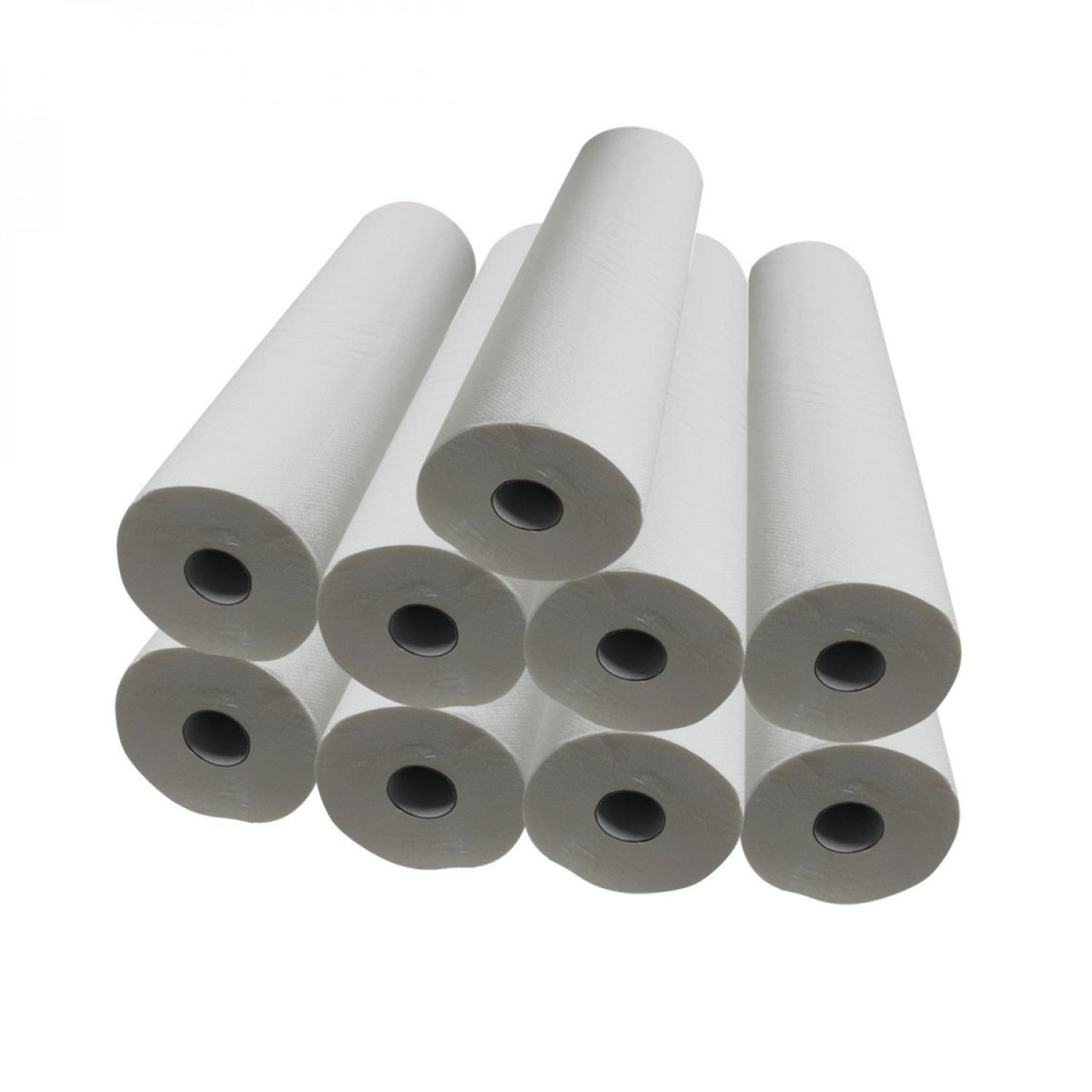 VIVEZEN Lot de 9 draps d'examen blanc 60cm x 50m - 34g/m2 double épaisseur aspect gaufré 100% pure ouate