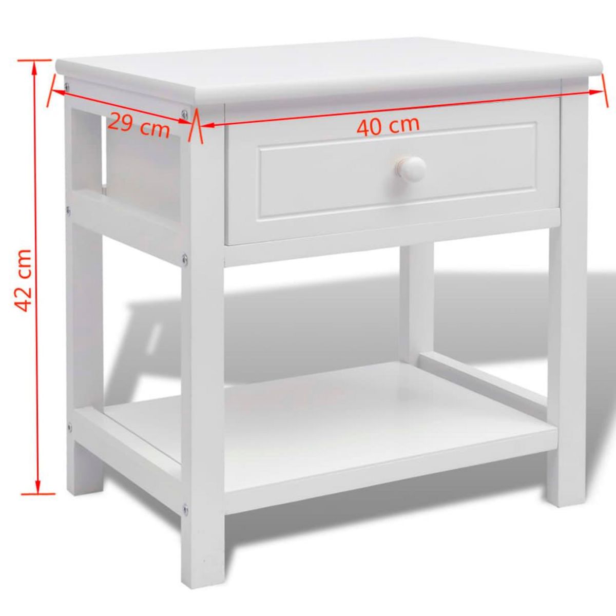 VIDAXL Table de chevet Bois Blanc