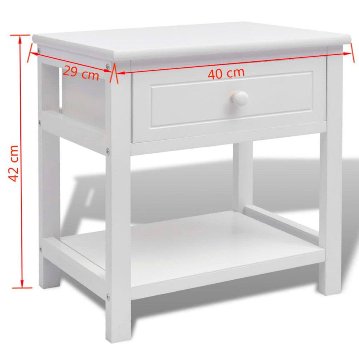 VIDAXL Table de chevet Bois Blanc