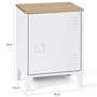 Voir la diapositive 5 : ID MARKET Table de chevet ESTER 1 porte métal blanc plateau façon hêtre design industriel