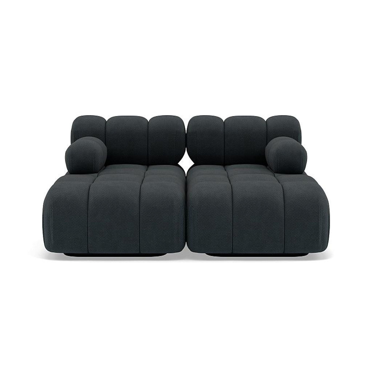 LISA DESIGN Ruby - canapé droit 4 places avec double méridienne - assise profonde - en velours texturé