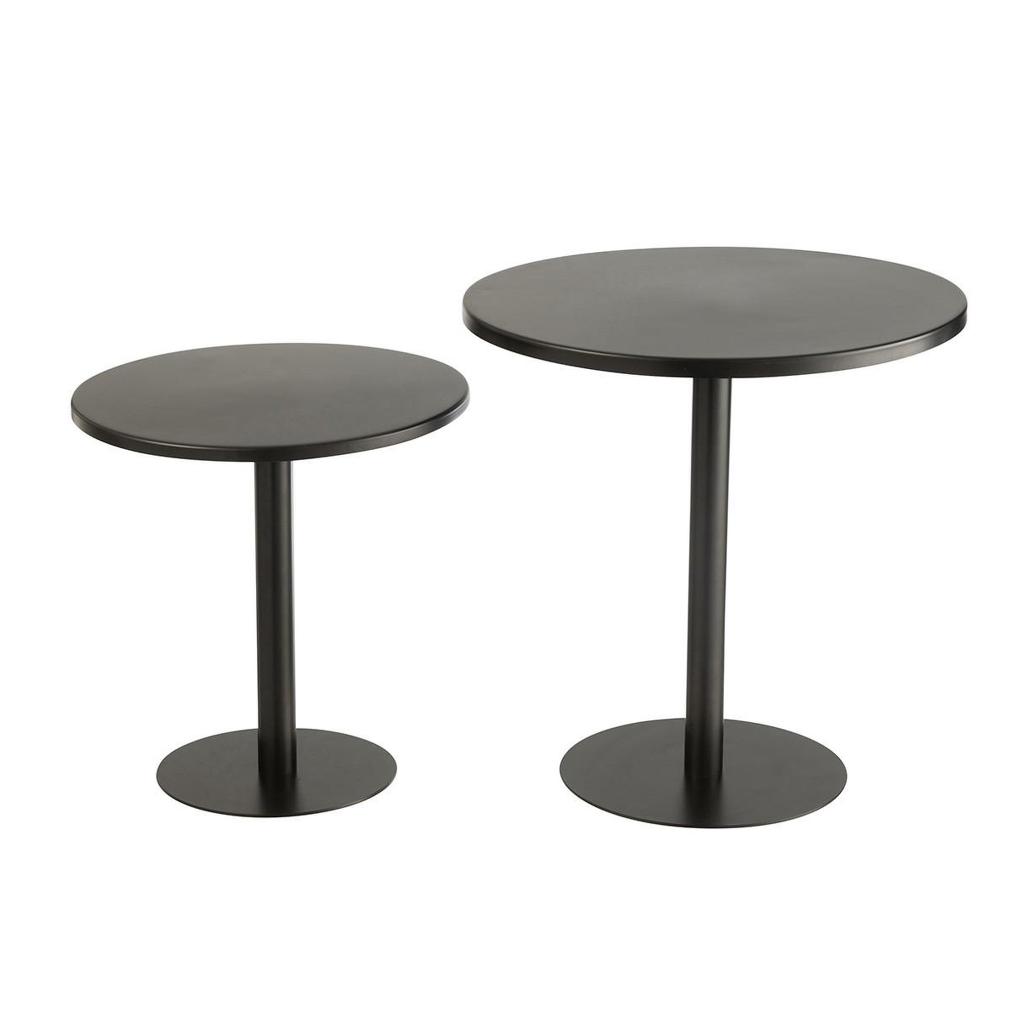 Voir la diapositive 2 : J-LINE Lot de 2 Tables d'Appoint en Métal  Ice  50cm Noir