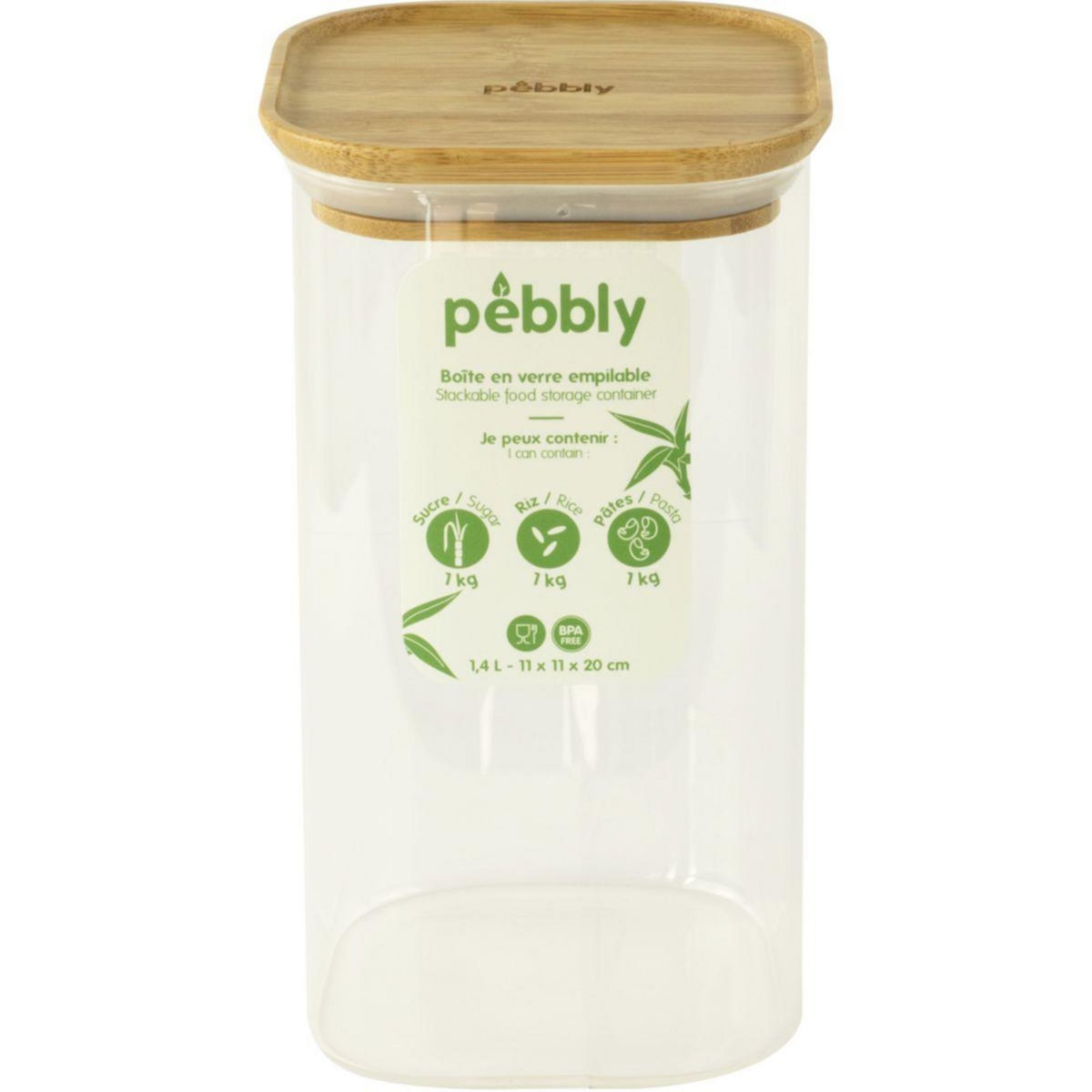PEBBLY Boîte alimentaire en verre 1.4 L