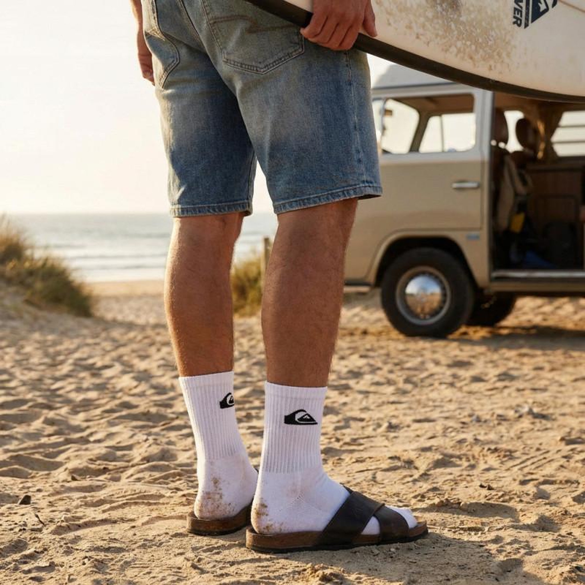 Voir la diapositive 2 : QUIKSILVER Quiksilver Pack de Chaussettes Homme QUARTER– Lot 6 Paires Sport