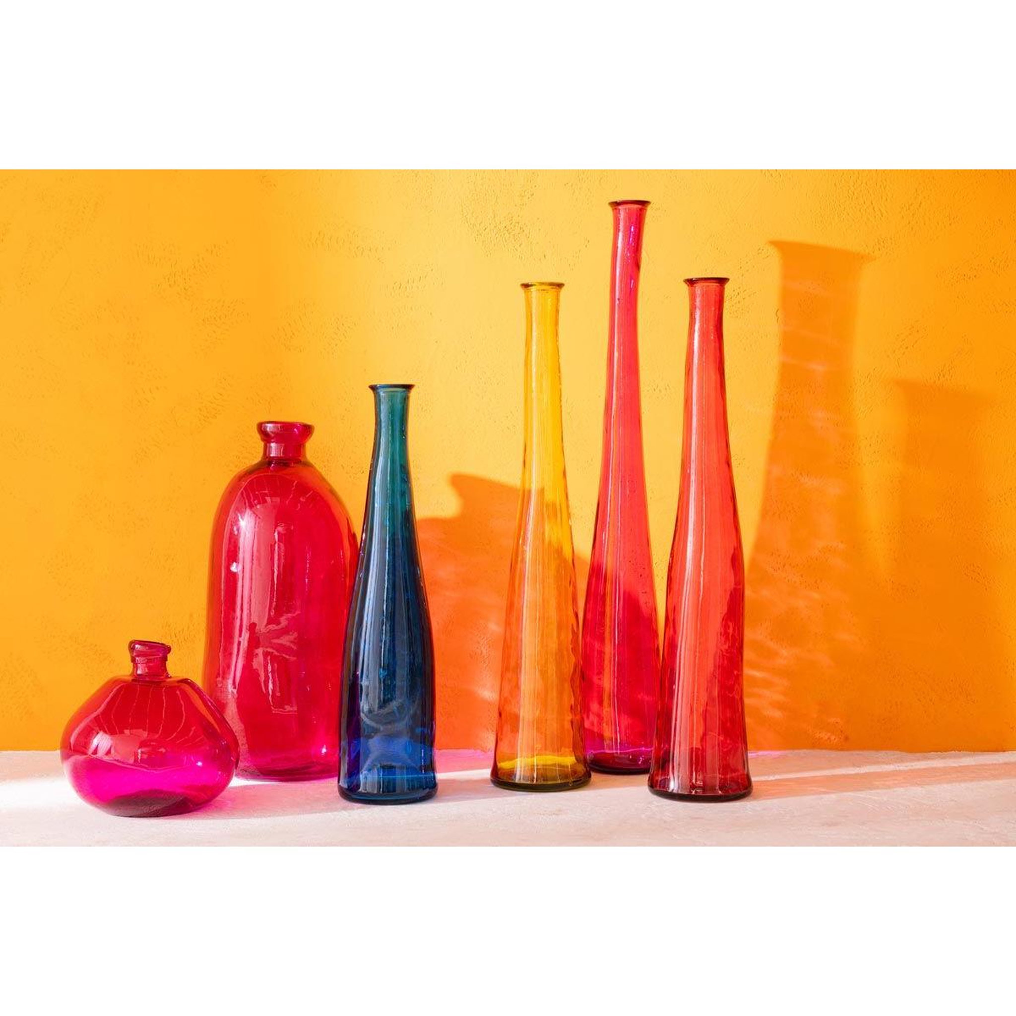 Voir la diapositive 4 : J-LINE Vase en verre  noah  120cm fuchsia