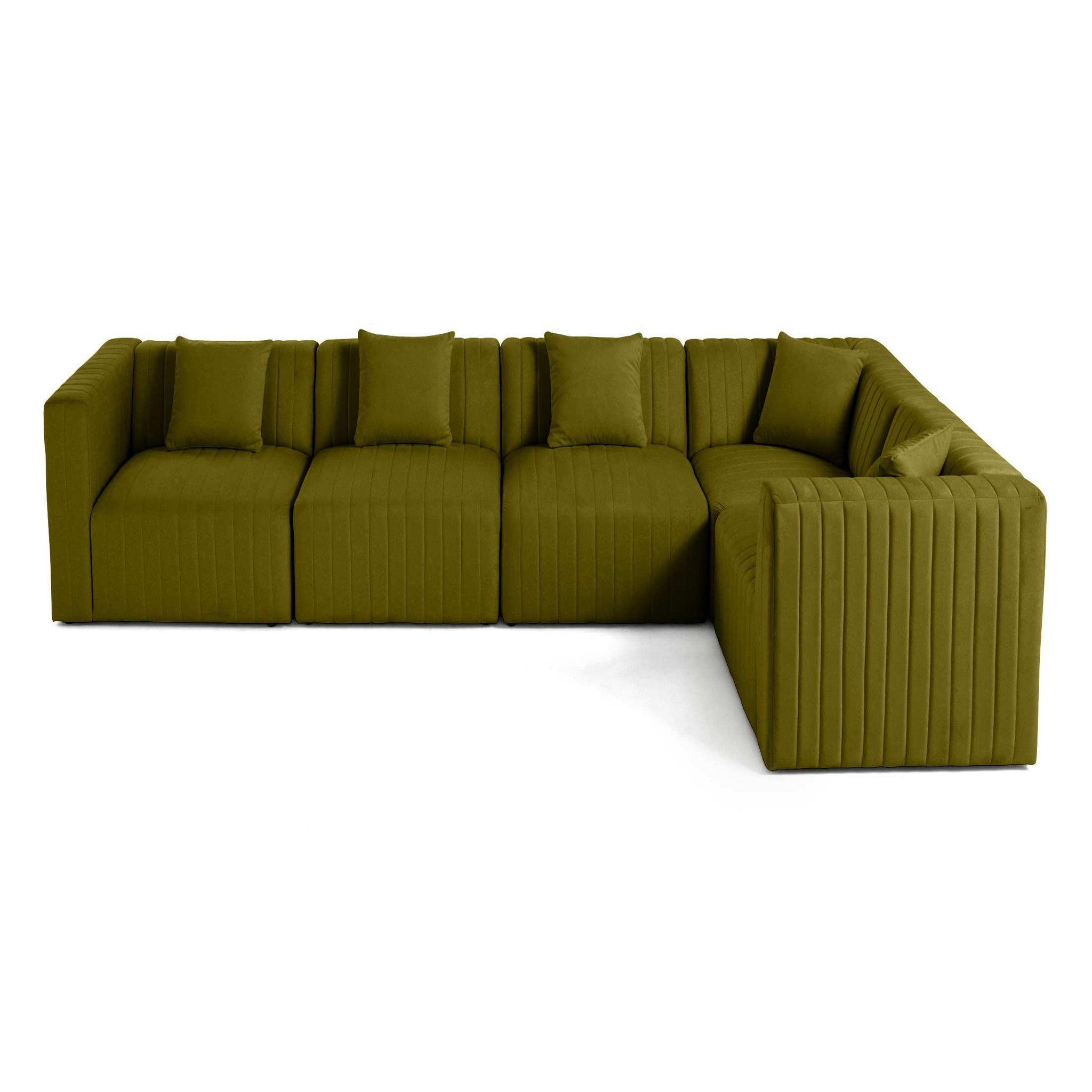 Voir la diapositive 1 : BEST MOBILIER Nova - canapé modulable d'angle réversible - 6 places - en velours
