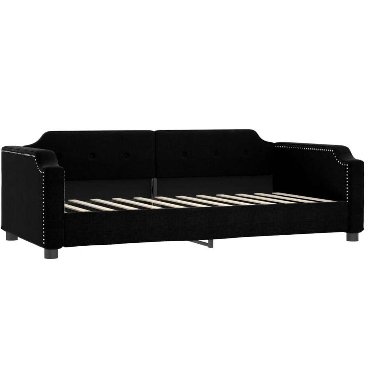 VIDAXL Lit de jour avec gigogne sans matelas noir 90x200 cm