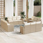Voir la diapositive 1 : VIDAXL Salon de jardin avec coussins 12 pcs beige resine tressee
