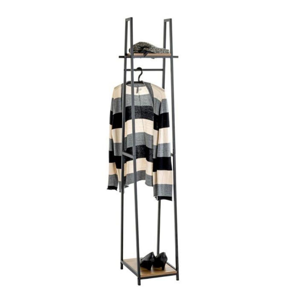 Paris Prix Portant à Vêtements  Miranda  166cm Chêne Foncé & Noir