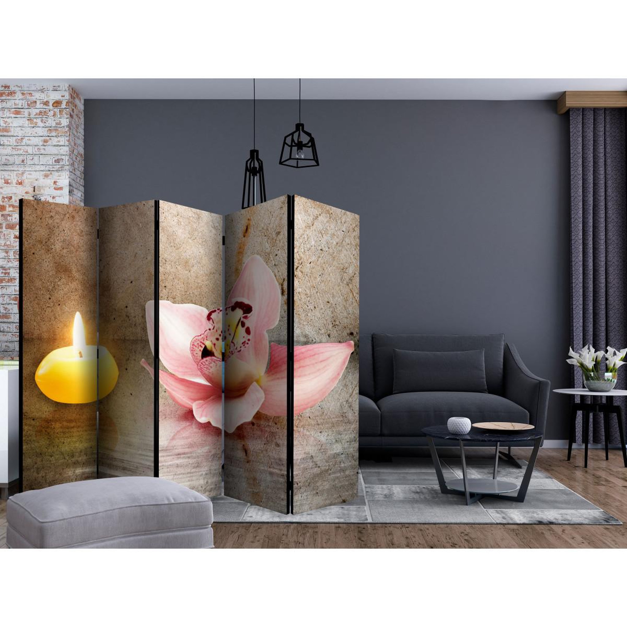 Voir la diapositive 2 : Paris Prix Paravent 5 volets  romantic evening  172x225cm