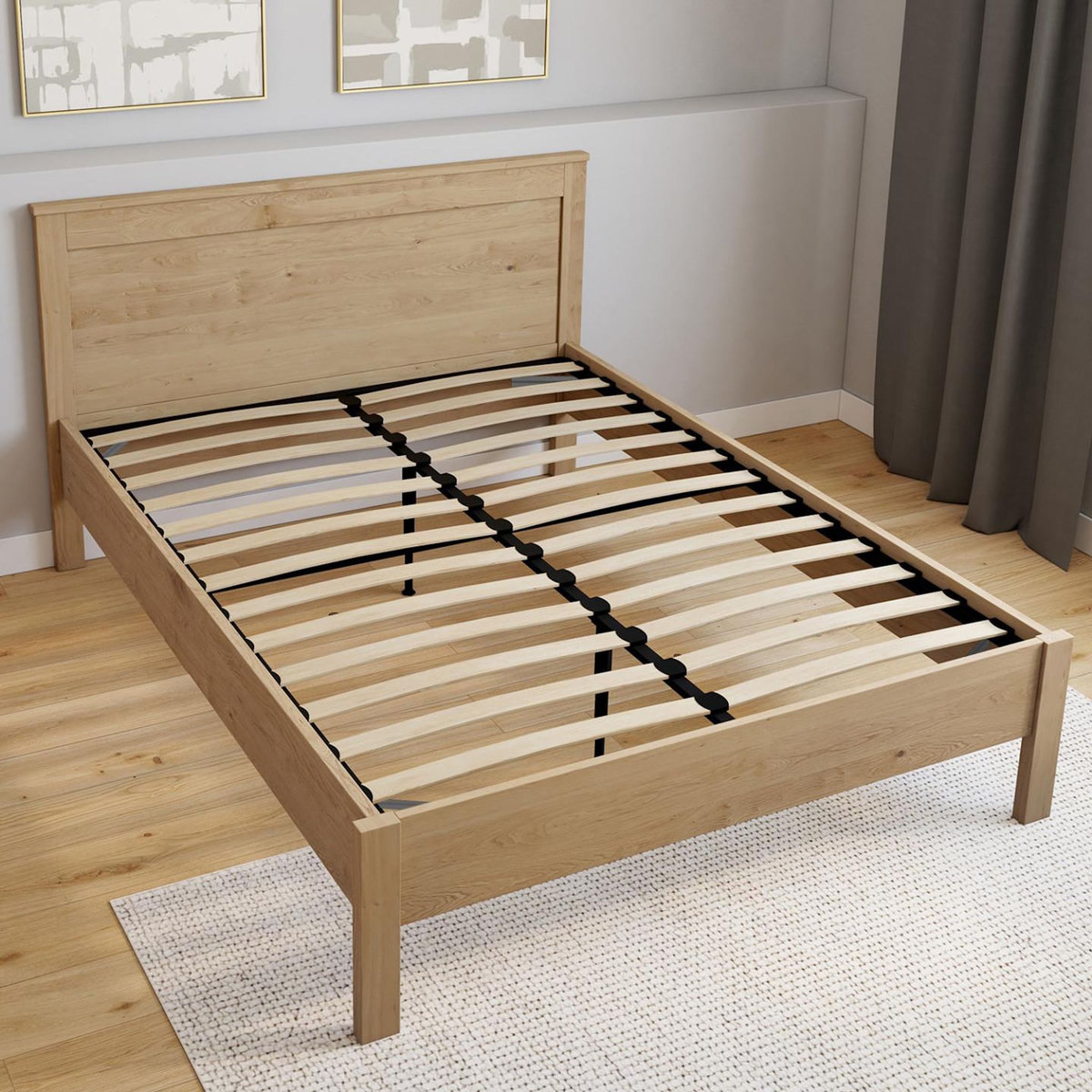 ID MARKET Sommier cadre métal à lattes fixe 140 x 190 cm