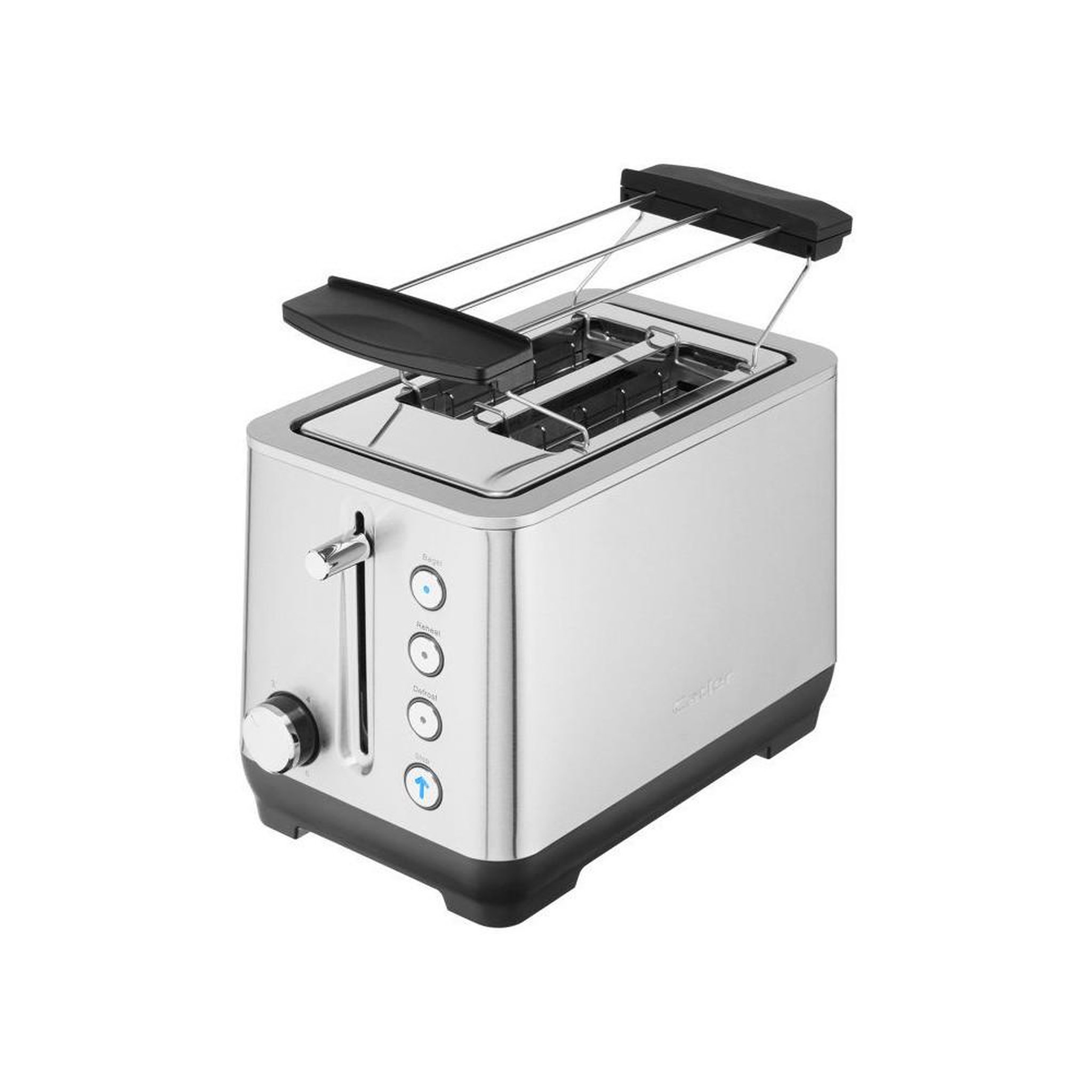 Voir la diapositive 3 : Grille-pain 2 fentes TS 4013 avec fonction bagel, décongélation et réchauffage, acier inox brossé anti-traces