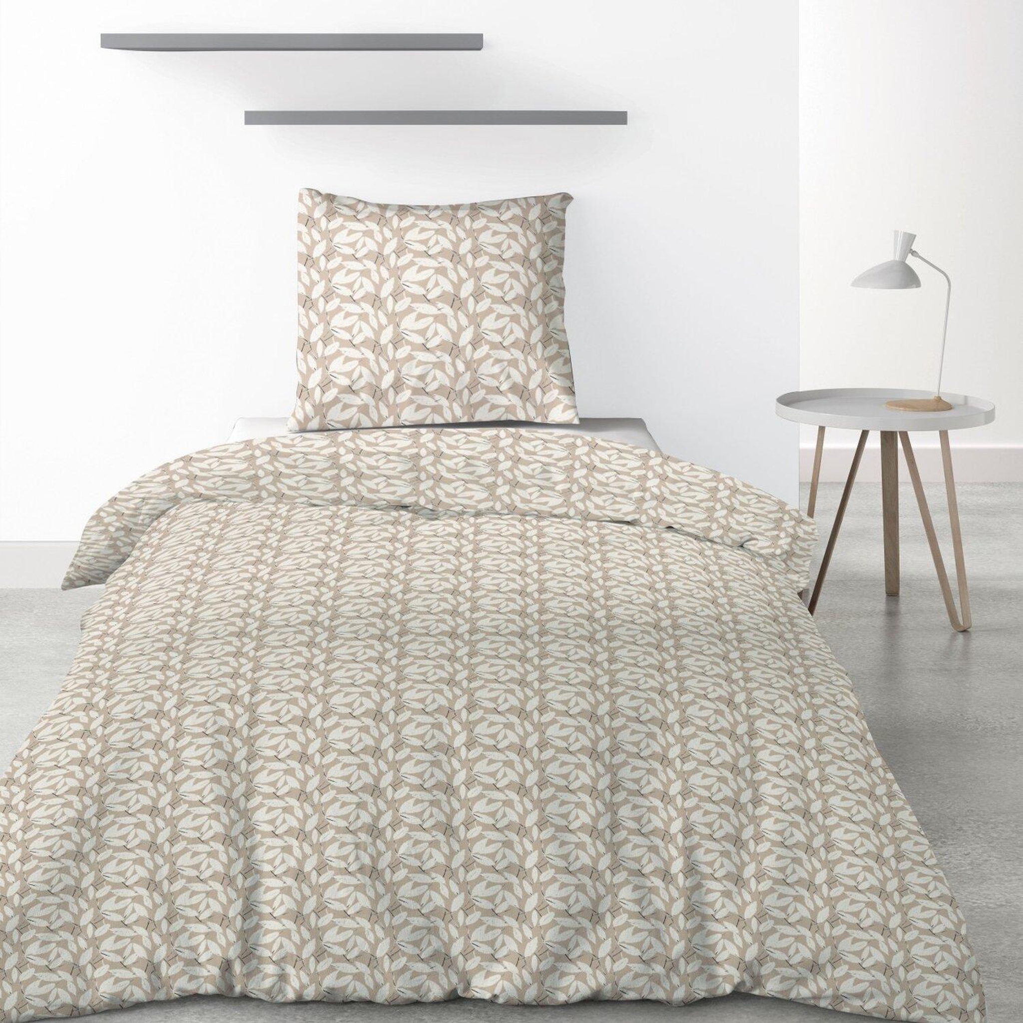 Voir la diapositive 2 : Les Ateliers du Linge Parure housse de couette 100%polyester 60gsm, carmel